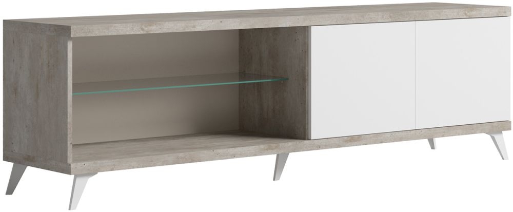 Product photograph of Status Treviso Day Grey Italian Tv Unit 202cm With Storage For Television Upto 80inch Plasma from Choice Furniture Superstore.